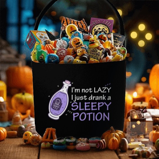 Funny Witch Procrastinating Sleep Potion Pagan Wit Fabric Baskets