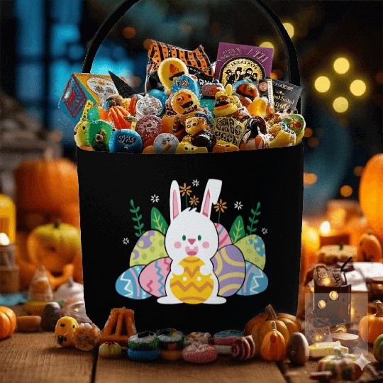 Cute Easter Bunny Egg Hunt Fabric Baskets