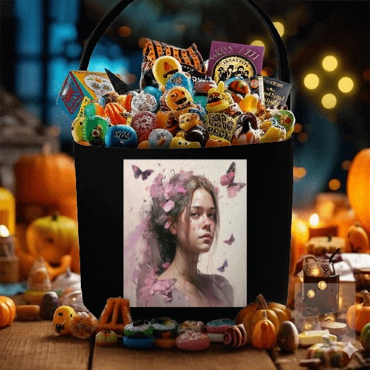 Breast Cancer Survivor Pink Flower Hair Girl Fabric Baskets