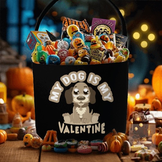 Mon chien est mon valentin Fabric Baskets