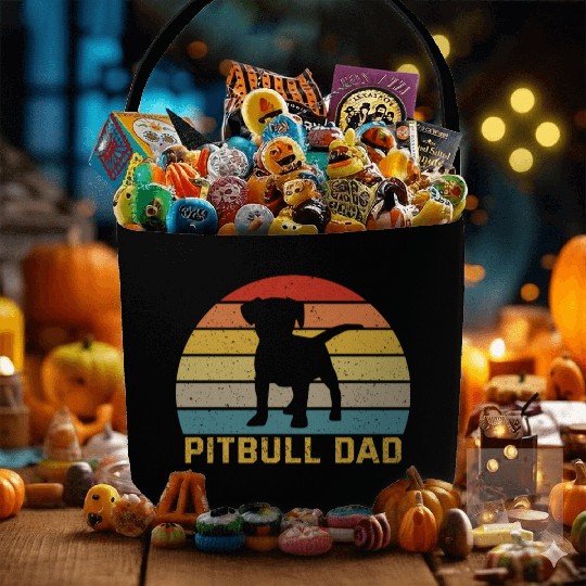 Pitbull Dad For Pitbull Dog Lover Fabric Baskets