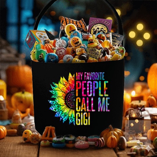 My Favorite People Call Me Gigi Sunflower Tie Dye Fabric Baskets