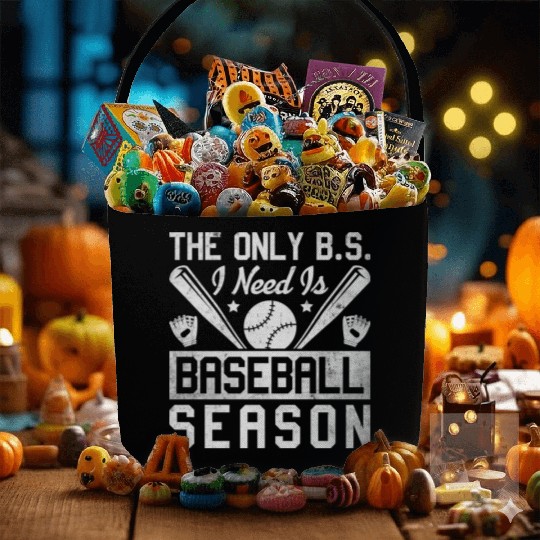 The Only BS I Need Is Baseball Season Game Day Fabric Baskets