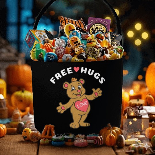 Free Hugs Teddy Bear Fabric Baskets