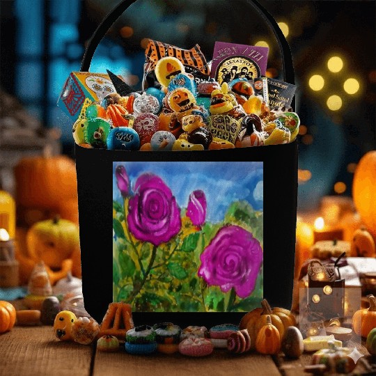 Hand Painted Roses Fabric Baskets Fabric Baskets Mugs Tote Bags