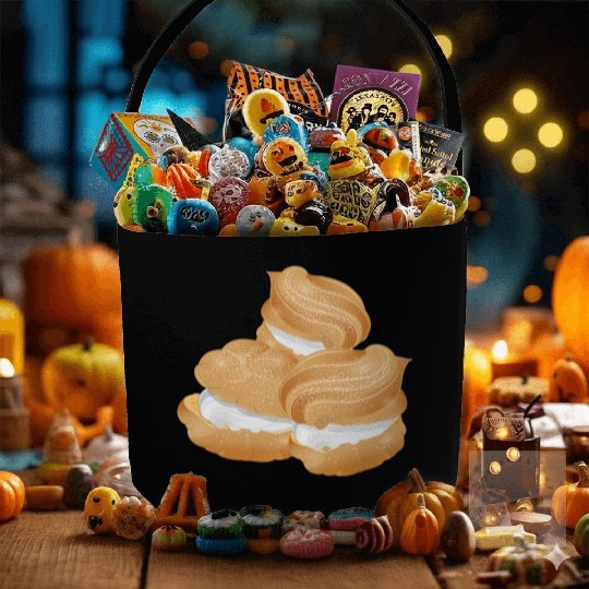 Illustration of three stuffed cream puffs Fabric Baskets