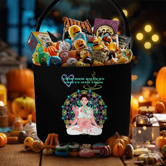 this mom runs on coffee and yoga Fabric Baskets