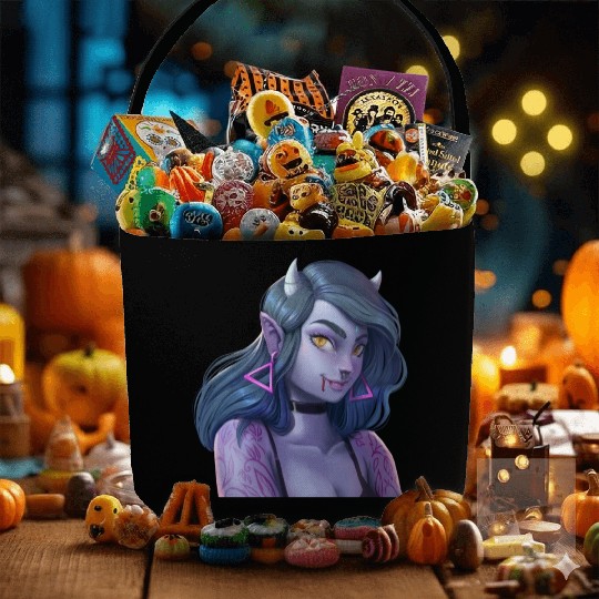 Girl Vampire Illustration with strong attitude Fabric Baskets