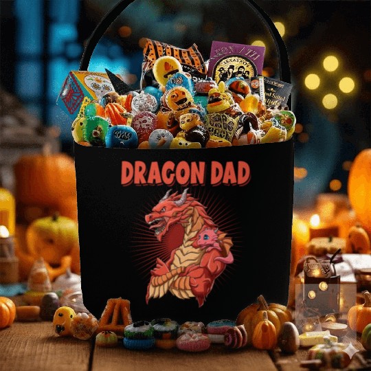 Dragon Dad for a Dragon lover dragon fan Fabric Baskets