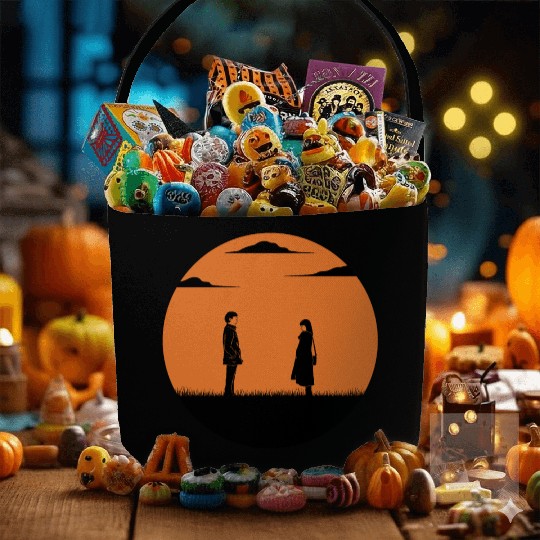 Love or parting in the full moon Fabric Baskets