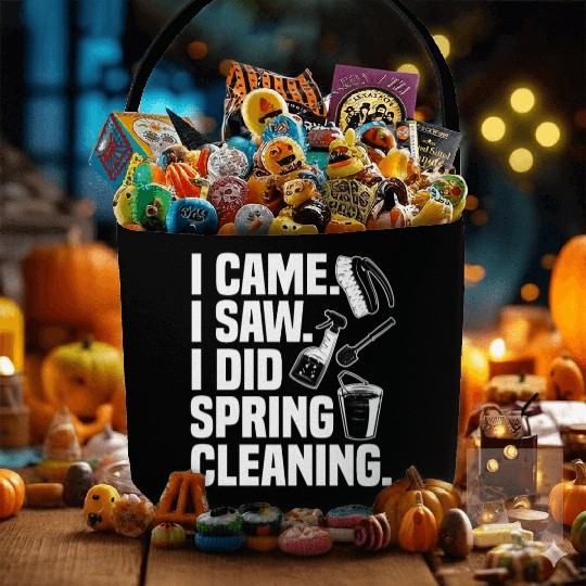 Funny Spring Cleaning Design Fabric Baskets