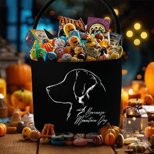 Funny Bernese Mountain Dog Profile dog mom Fabric Baskets