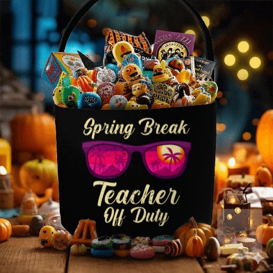 Spring break teacher off duty vacation teacher Fabric Baskets