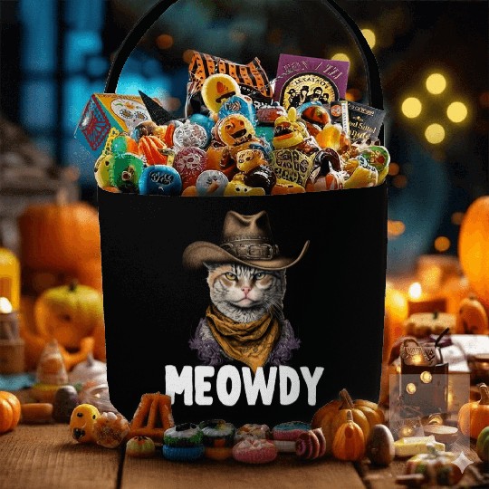 Meowdy Cat Meme Country Meow Howdy Funny Fabric Baskets