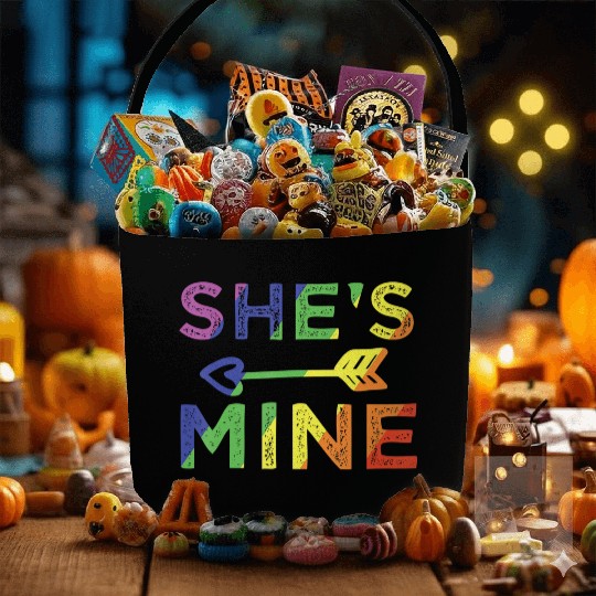 Lesbian Couple She s Mine I m Hers Matching LGBT Fabric Baskets