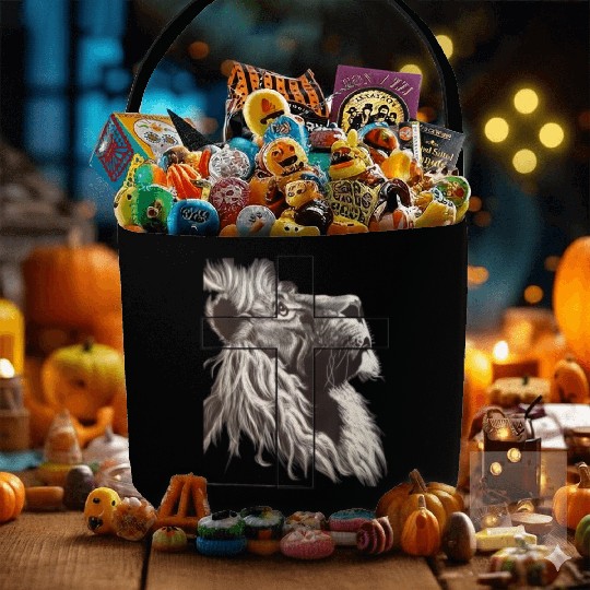 Lion Love Cross God Savior Church Christian Gift C Fabric Baskets