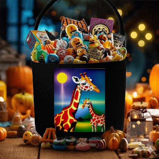 Giraffe in the spectrum of light Fabric Baskets