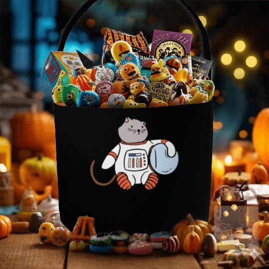Space Purring Cat Astronaut Cat Lover Spaceship Fabric Baskets
