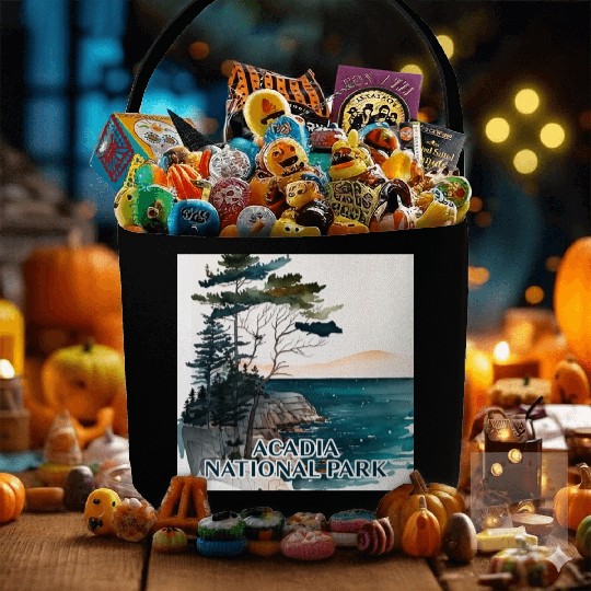 Acadia National Park Watercolor Fabric Baskets