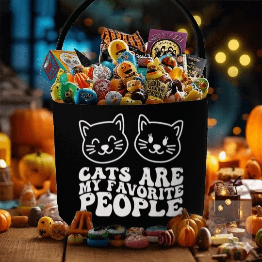 Cats Are My Favorite People Funny Cat Fabric Baskets