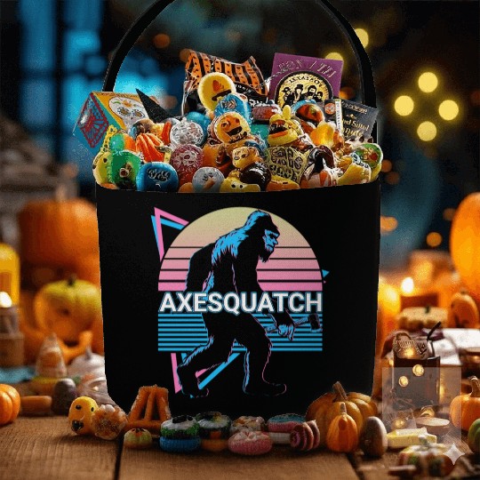 Funny Axe Throwing Bigfoot Sasquatch Ax Thrower Fabric Baskets