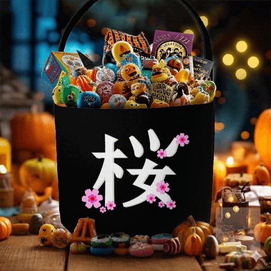 Cherry Blossom Flower Fabric Baskets