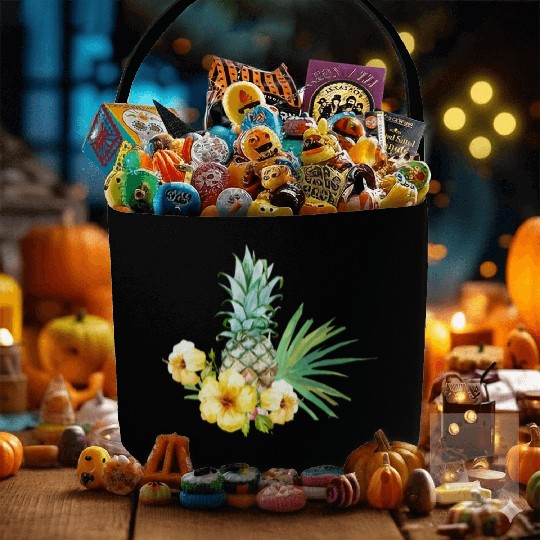 Tropical Flower Pineapple Summer Girl Hawaii Fabric Baskets