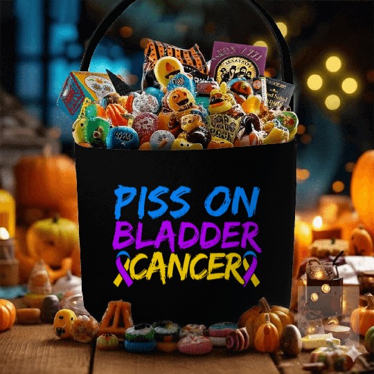Piss On Bladder Cancer Awareness Month Fabric Baskets
