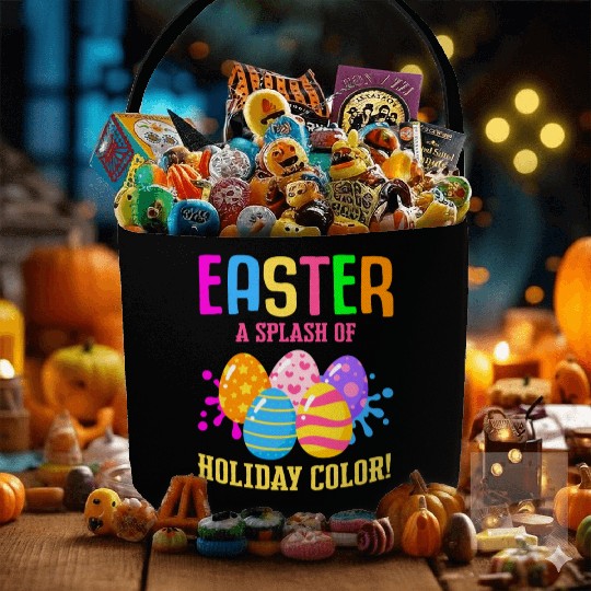 Easter Colorful Egg Dye Rabbit Egg Hunt Fabric Baskets