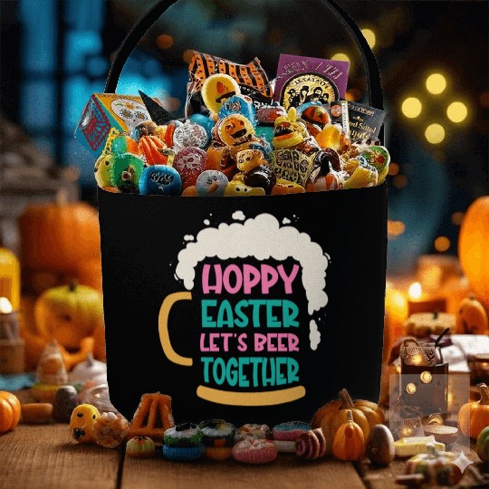 Easter Bunnies Beer Drinking Holiday Rabbit Fabric Baskets