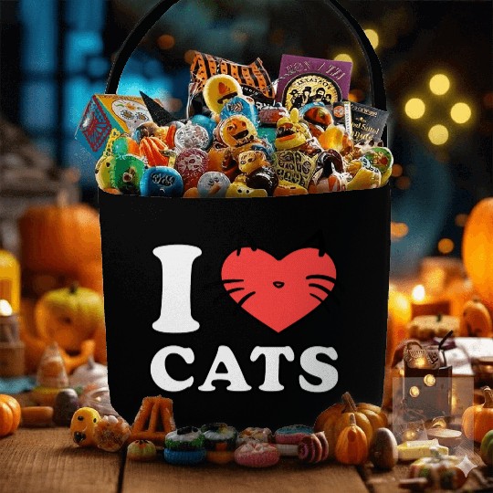 i love cats Fabric Baskets