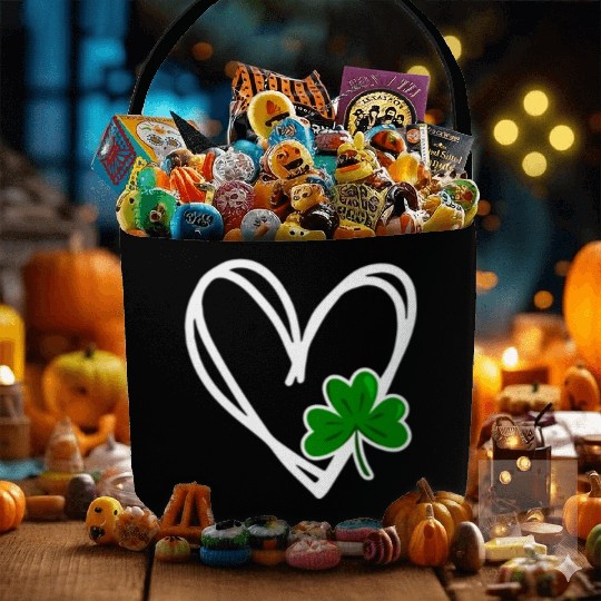 Heart St Patricks Day Shamrock Irish Toddler Baby Fabric Baskets