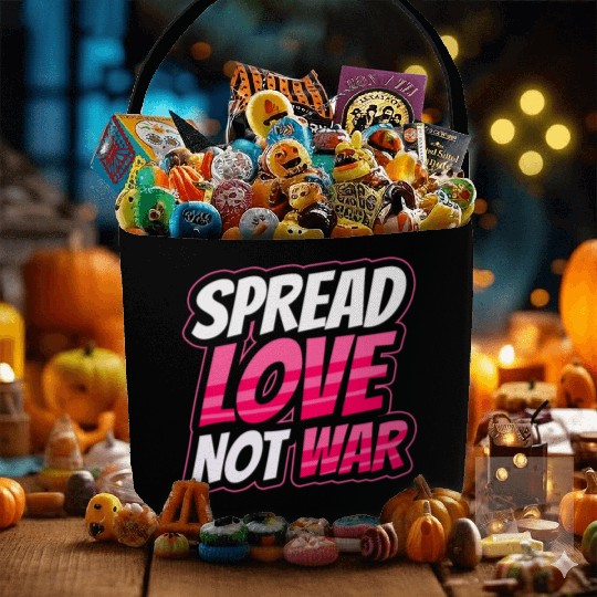 Spread Love Not War Fabric Baskets