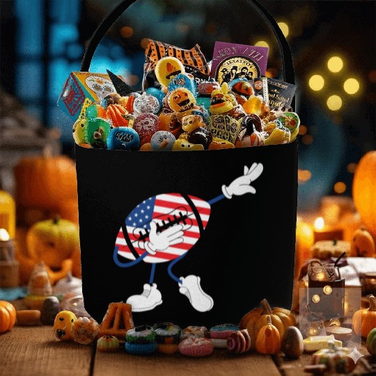 America USA Flag 4th Of July American Football Fabric Baskets