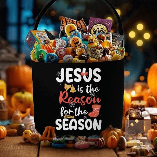Jesus Is The Reason For The Season Christmas Faith Fabric Baskets