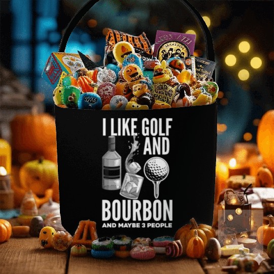 Golf Bourbon Whiskey Gift Golfer Fabric Baskets