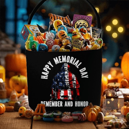 Patriotic Veteran USA Flag American Memorial Day Fabric Baskets