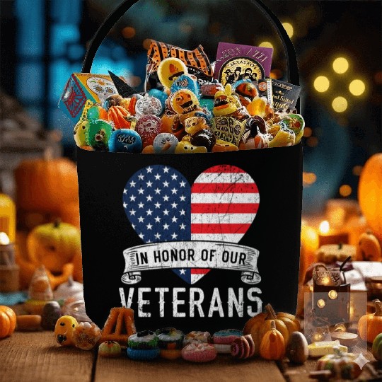 Patriotic Veteran USA Flag American Memorial Day Fabric Baskets