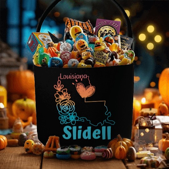 I love my home town Slidell Louisiana Fabric Baskets