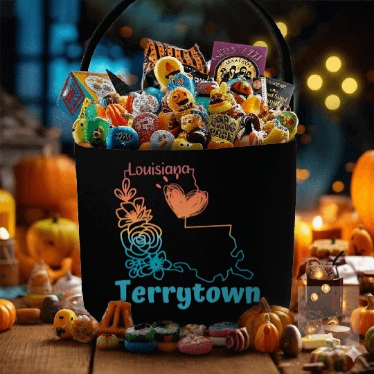 I love my home town Terrytown Louisiana Fabric Baskets