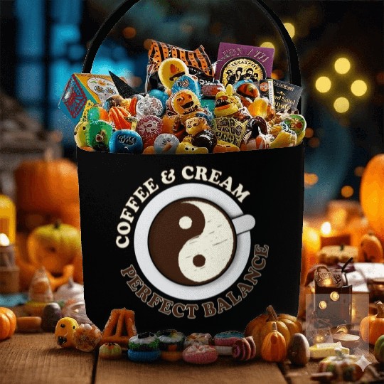 Yin Yang Yoga Coffee and Cream Fabric Baskets