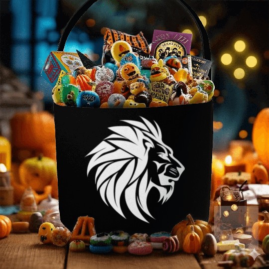 Large Lion Head With Mane Tattoo Style Fabric Baskets