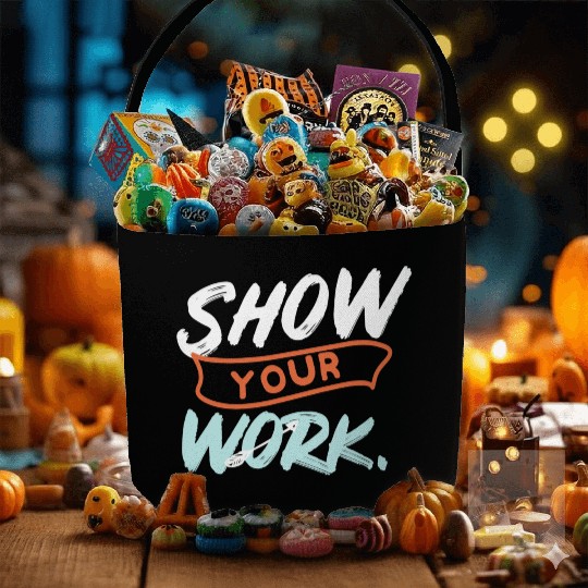 Show Your Work Funny Math Teacher Design Idea Fabric Baskets