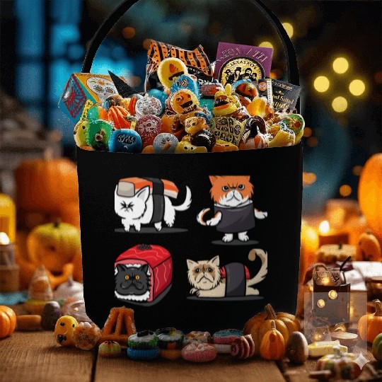 Sushi Persian Cat for Funny Cat Lover Fabric Baskets