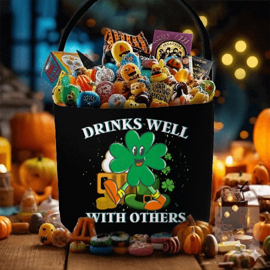 Drinks Well With Others St. Patrick's DayT-Fabric Baskets
