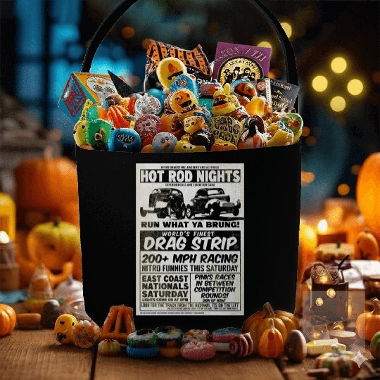 Vintage Hot Rod Classic Drag Racing Poster #9 Fabric Baskets