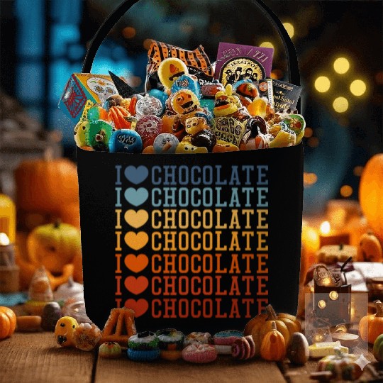 I Love Chocolate Retro Vintage Fabric Baskets