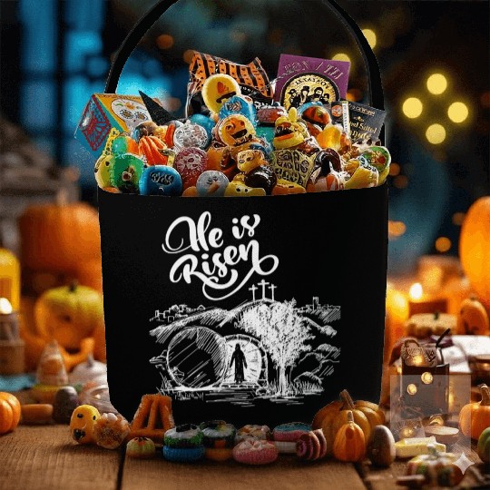 He Is Risen - White Drawing HD Fabric Baskets