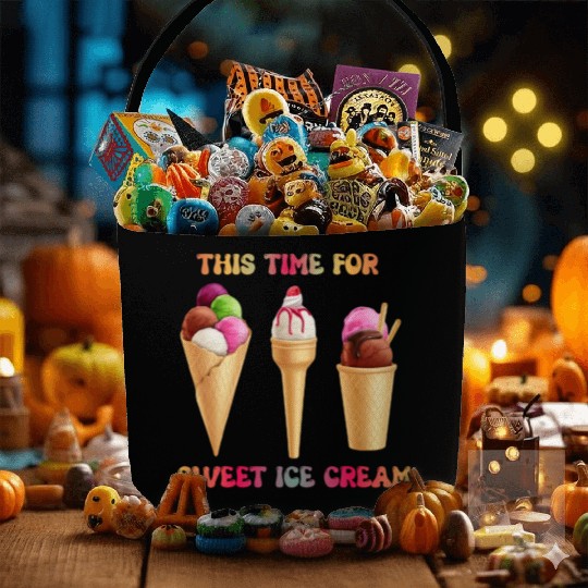 Sweet Gift For Lovers National Ice Cream Day. Fabric Baskets