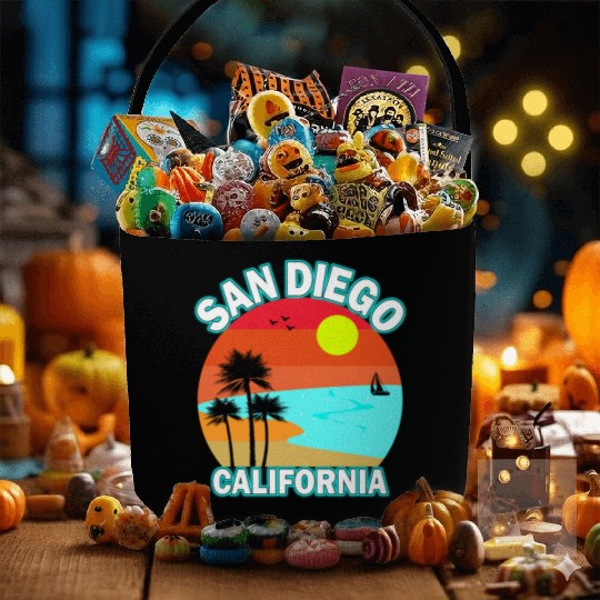 San Diego California Vintage Christmas Sailors Fabric Baskets